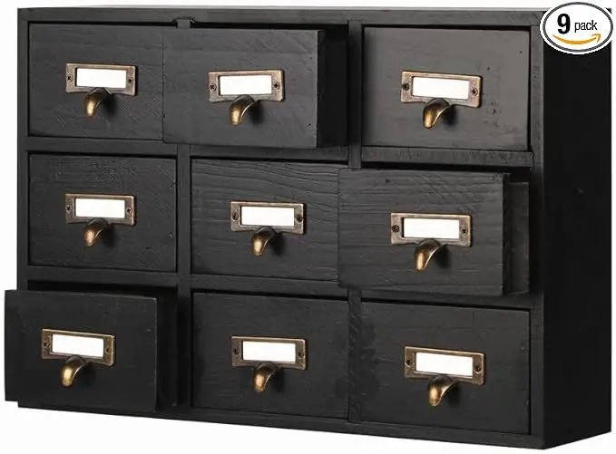 09 Drawers Apothecary Cabinet