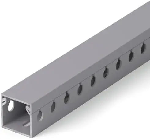 1.2"H x 1.2"W Cable Raceway, 12ft Under Desk Wire Management Channel, Grey