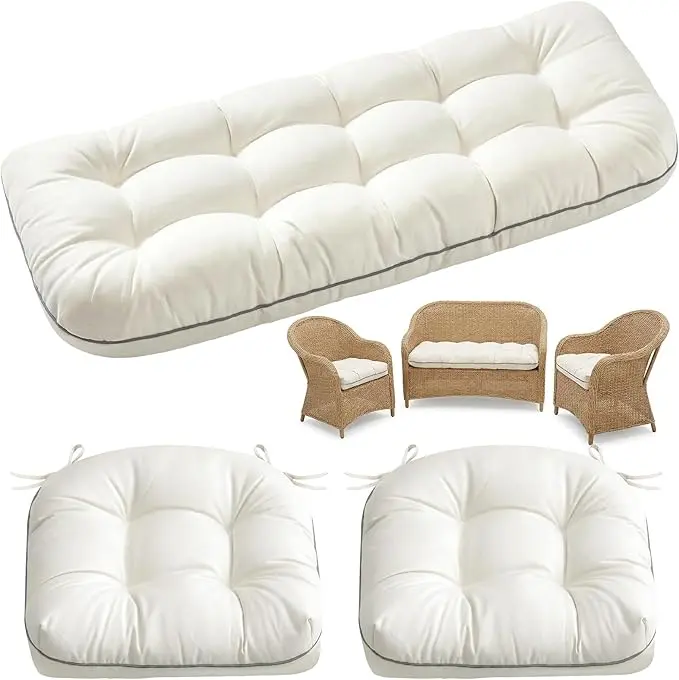 1 MIDDLE ONE Wicker Chair Cushions 3 Pieces Set