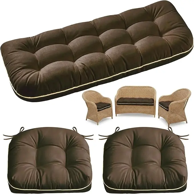 1 MIDDLE ONE Wicker Chair Cushions 3 Pieces Set
