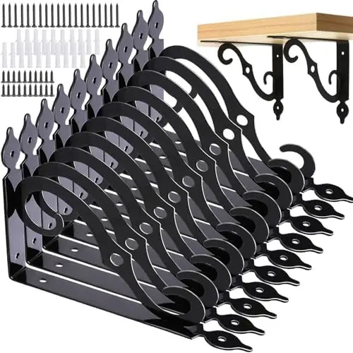 10 Pack Decorative Shelf Brackets,7.4 Inch Wall Mounted,Heavy Duty