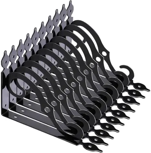 10 Pack Shelf Brackets, 5.4 Inch L Shape Shelf Bracket, Black