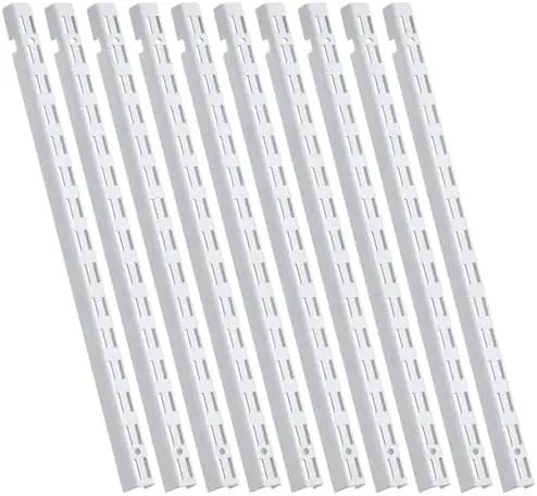 10 Pcs 30 Inch Dual Track Brackets Shelf System Upright Wall Shelving Rail