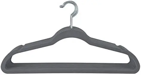 10 Super Slim Velvet Huggable Hangers in Grey