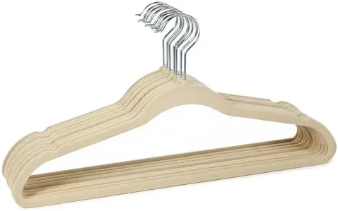10 Super Slim Velvet Huggable Hangers in Ivory