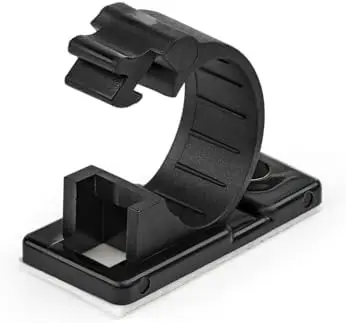 100 Adhesive Cable Management Clips, Black, TAA, Sticky (CBMCC2)
