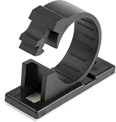100 Adhesive Cable Management Clips, Black, TAA, Sticky (CBMCC3)