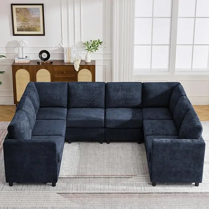 104'' U Shaped Modular Sofa, Sectional Couches