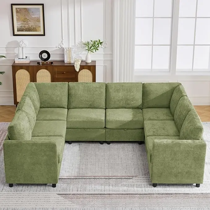 104'' U Shaped Modular Sofa, Sectional Couches