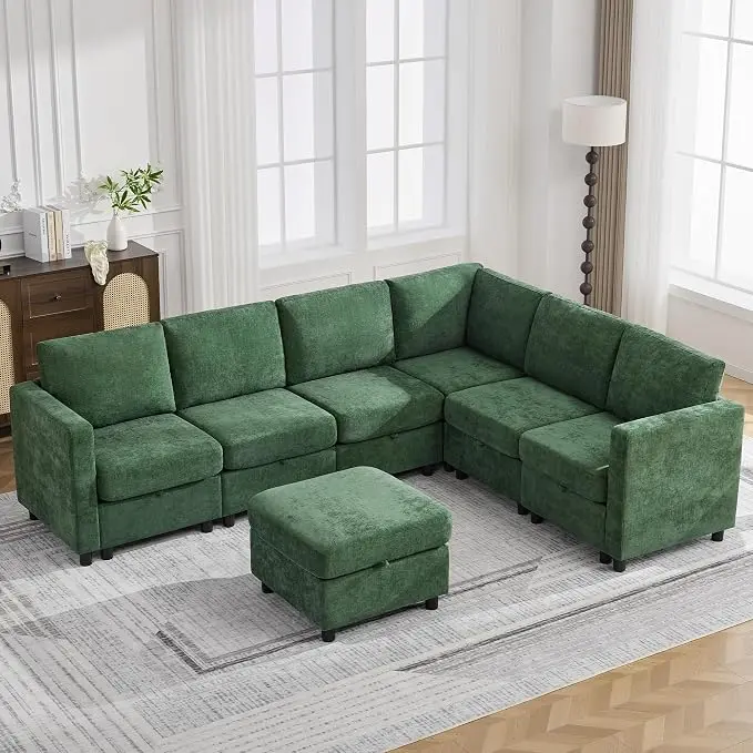 104'' V Shaped Modular Sofa, Sectional Couch
