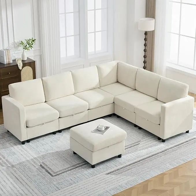 104'' V Shaped Modular Sofa, Sectional Couch