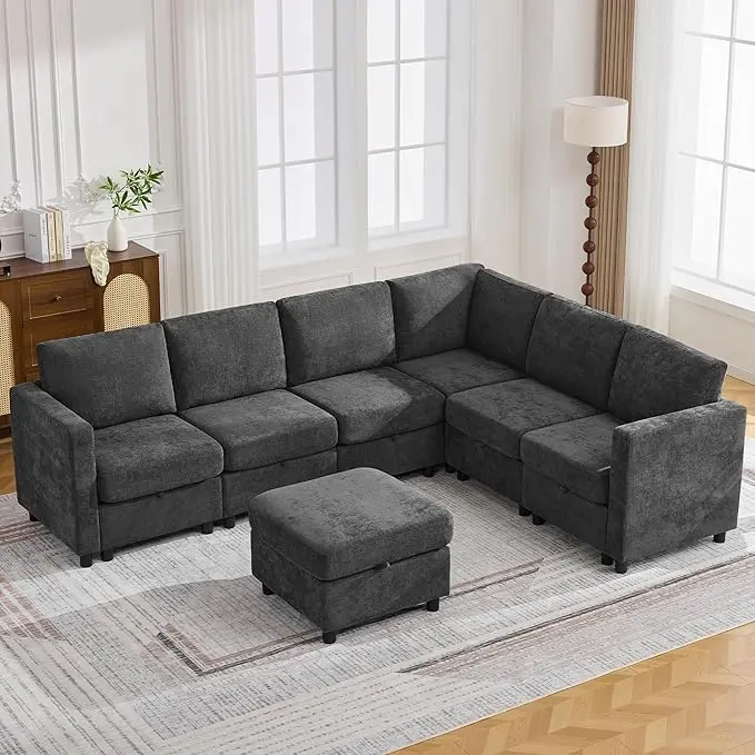 104'' V Shaped Modular Sofa, Sectional Couch