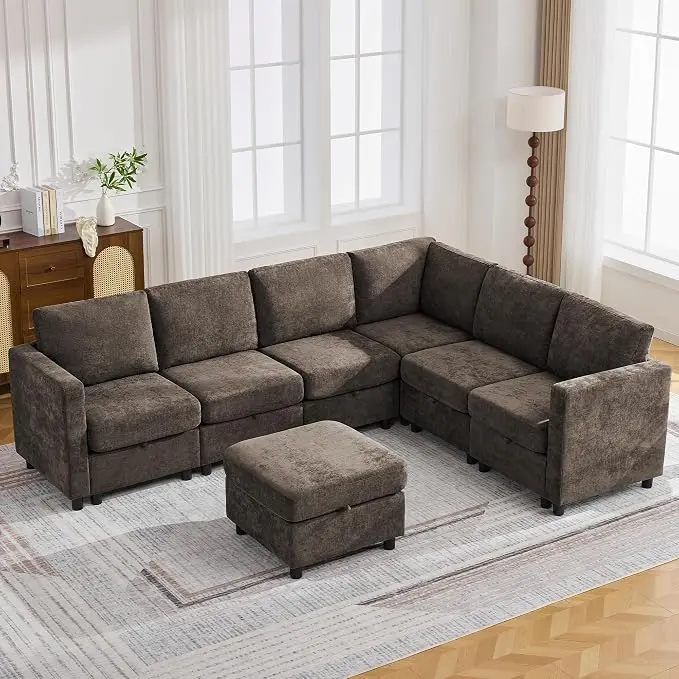 104'' V Shaped Modular Sofa, Sectional Couch