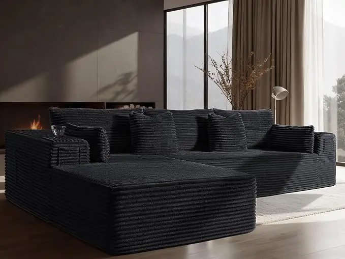 108" Oversized Cloud Sectional Couch, Comfort U Shaped Sofa