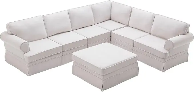 109.4" Fabric Upholstered Modular Sofa Collection, Modular Customizable