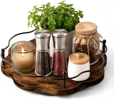 11.8″Lazy Susan Organizer for Cabinet, Spice Rack Turntable