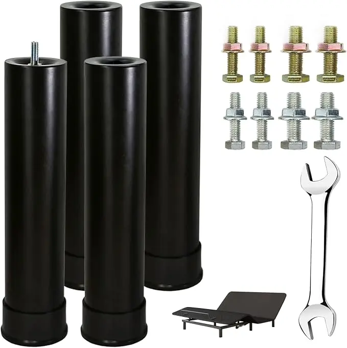11 Inch Metal Adjustable Bed Base Frame Leg Replacement Heavy Duty Extra Height
