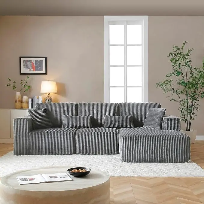 110" Cloud Sectional Couch, Modular Sectional Sofa