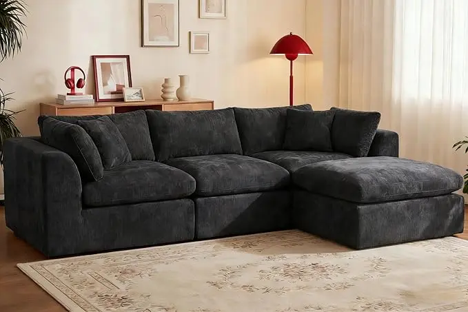 110'' Oversized Cloud Sectional Boneless Couch