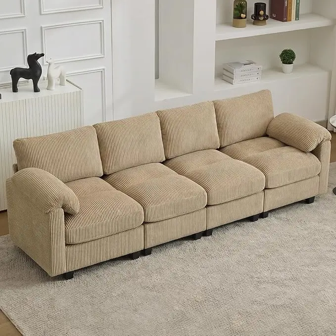 114'' Sectional 4 Seater Couch, Oversized Modular Couches