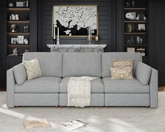 115'' Oversized Modular Sectional Sofa, Solid Wood Frame Sofa, Removable