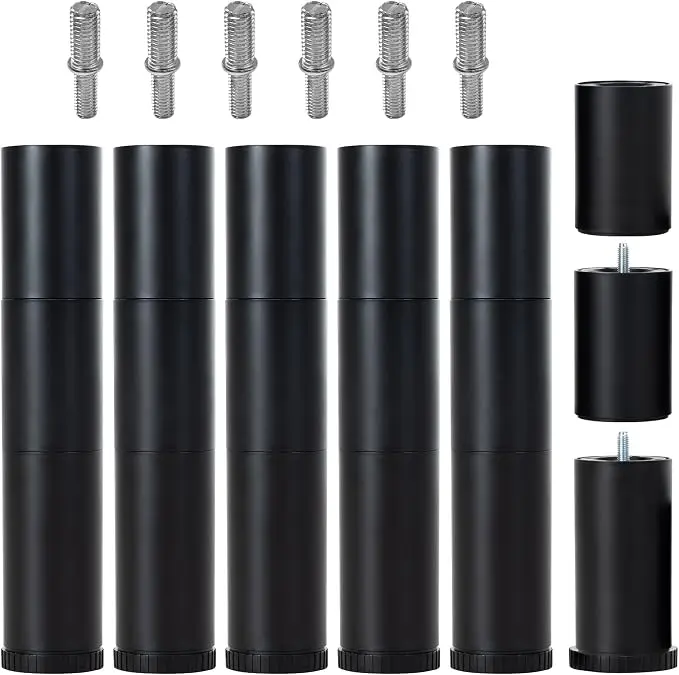 12 Inch Bed Legs Replacement for Adjustable Bed Base Frame, 3 in 1 Screw in Legs