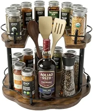 12 Inch Wood Lazy Susan Organizer Spice Rack