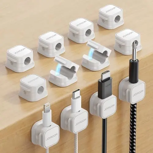 12 Pack Magnetic Cable Clips, Cord Organizer Adhesive Wire Holder