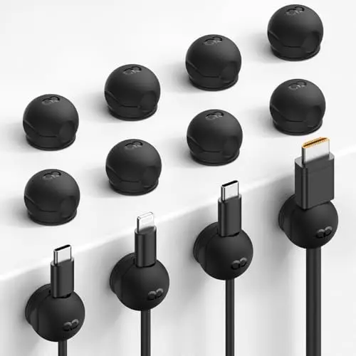 12 Pack Magnetic Cord Organizer, Silicone Mini Cable Clips