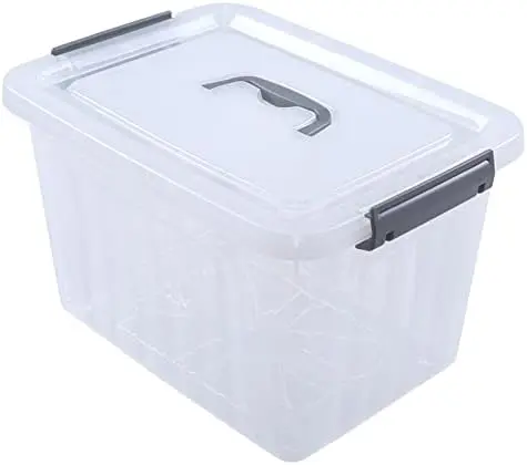 12 Qt Storage Container with Lid, 1 Pack Latching Box with Handle