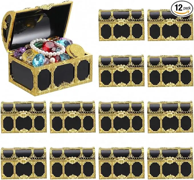 12Pcs Kids Pirate Treasure Chest Box