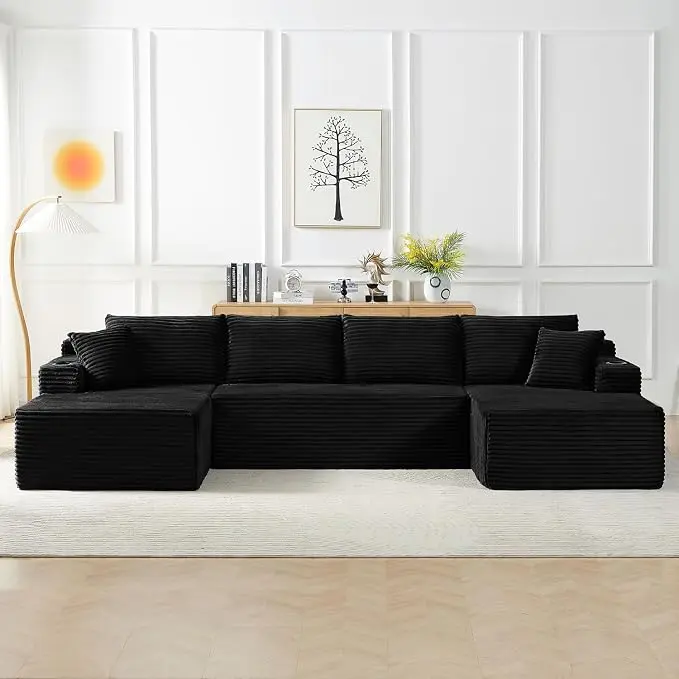 134 Inch Modular Sectional Sleeper Sofa, Boneless Cloud Couch