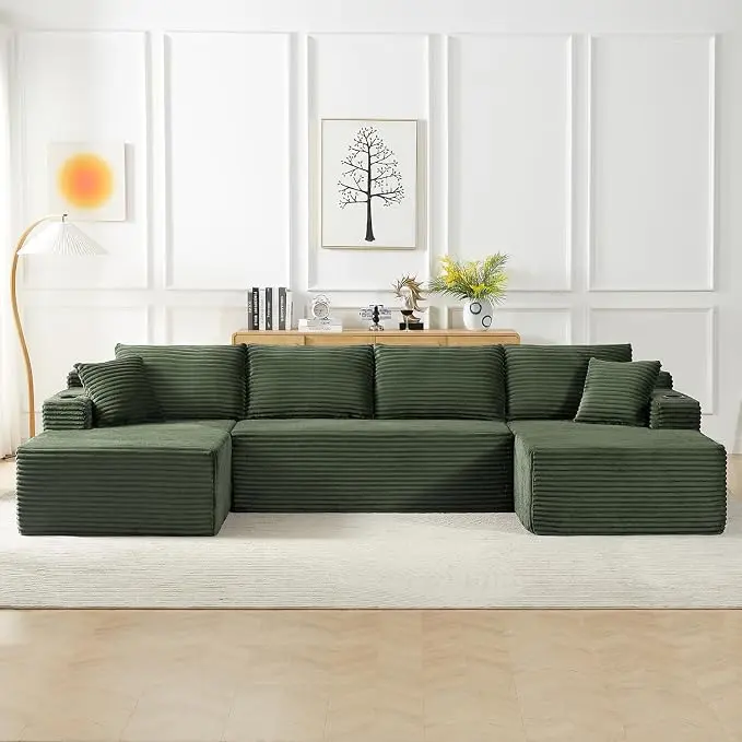 134 Inch Modular Sectional Sleeper Sofa, Boneless Cloud Couch
