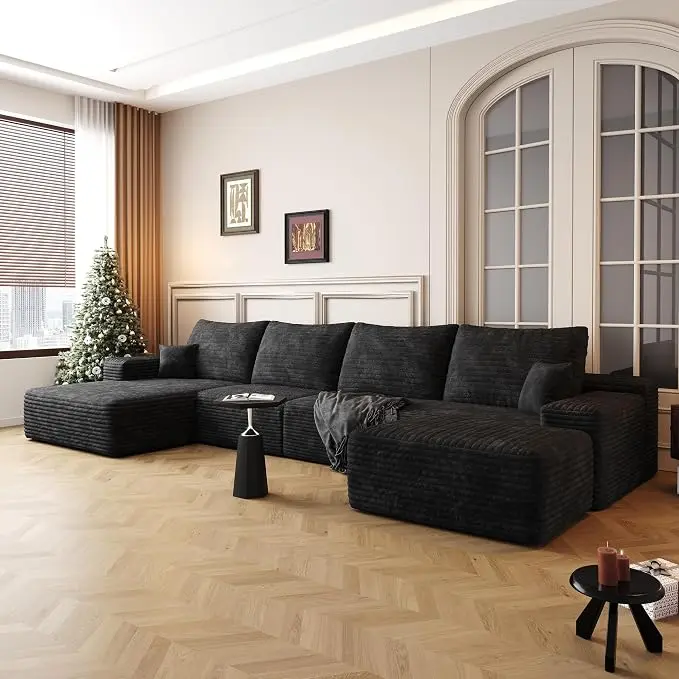136" Sectional Couches for Living Room Cloud Couch Sofa