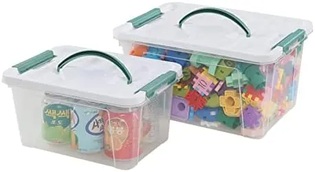 14 Quarts & 7 Quarts Storage Bins with Lids, 2-pack Clear Boxes