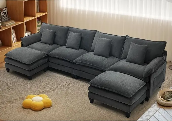 140" Cloud Couch, Modular Sectional Sofa