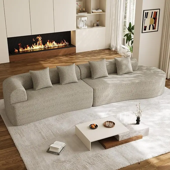 147" Oversized Sectional Sofa for Living Room, Modern Luxury Plush Chenille