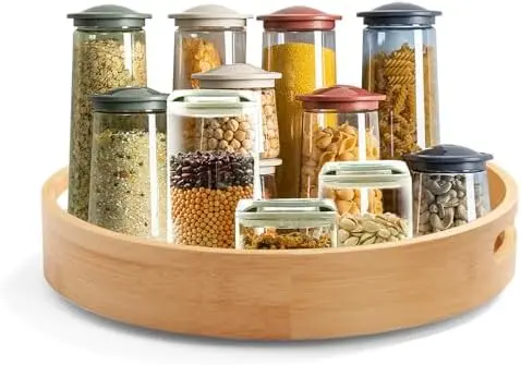 14in Bamboo Lazy Susan Organizer for Cabinet