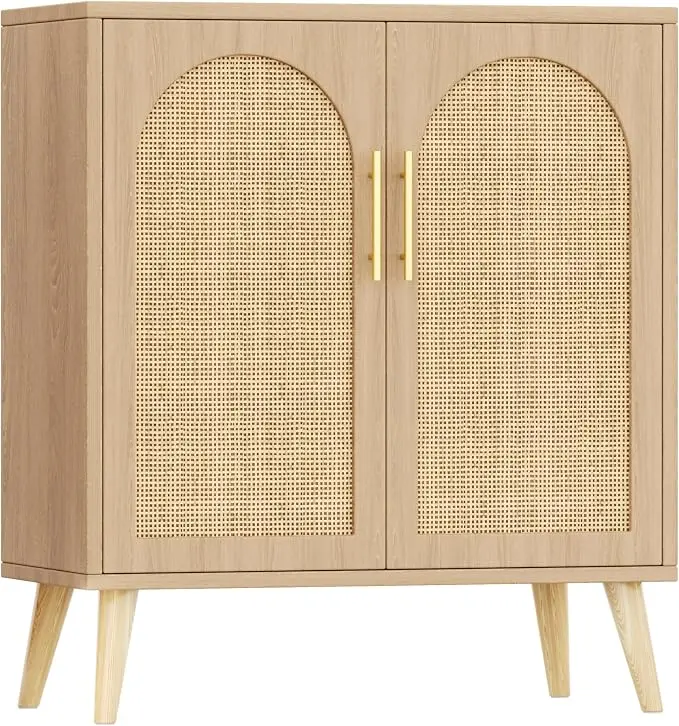 15.7"D Rattan Buffet Sideboard Cabinet
