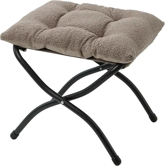 15" Folding Ottoman, Foldable Footrest Stool, Portable Small Foot Stool