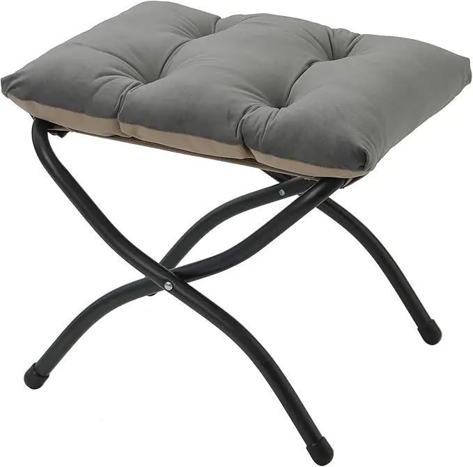 15" Folding Ottoman, Foldable Footrest Stool, Portable Small Foot Stool
