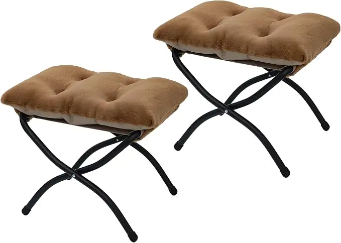 15" Folding Ottoman, Foldable Footrest Stool, Small Foot Stool