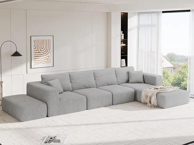 152''Modular Sectional Sofa, Large Boneless Sectional Couches