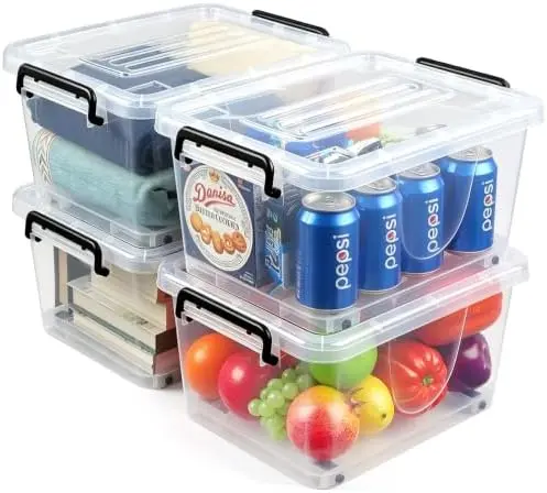 15QT Storage Bins with lids, Stackable Space Saver for Family