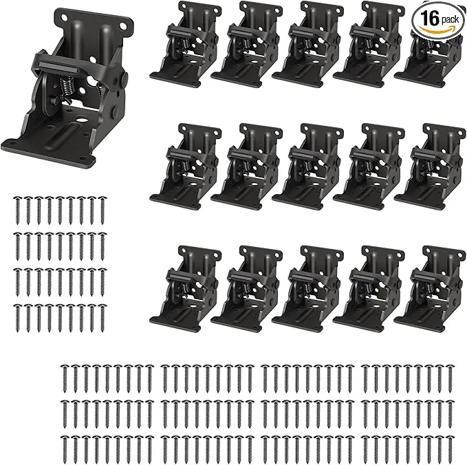 16 Pack Folding Brackets, Self-Lock Hinge