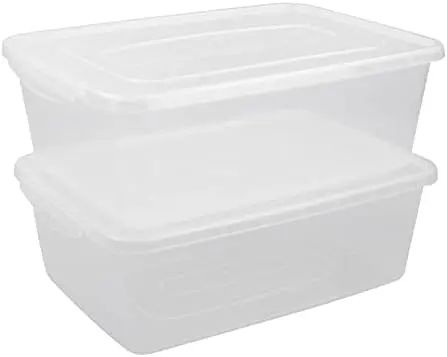16 Quart Clear Storage Bin, Plastic Tubs with Lids Storage, 2-Pack