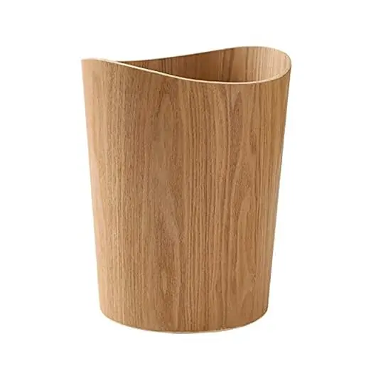 2.3 Gallons Wood Trash Can Wastebasket