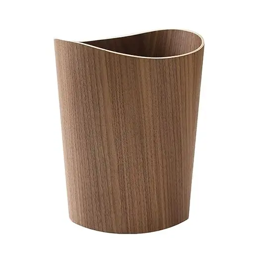 2.3 Gallons Wood Trash Can Wastebasket