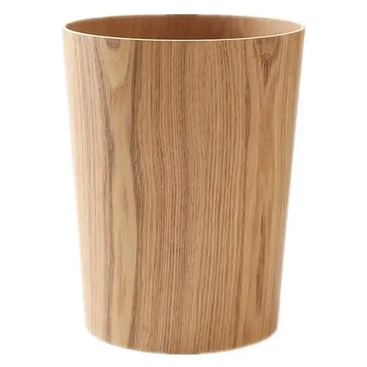 2.3 Gallons Wood Trash Can Wastebasket