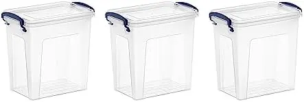 2.5 Quart Clear Plastic Storage Boxes with Lids, Stackable Organizer Containers, BPA-Free Storage Bins for Home, Office, School & Dorm, 3 Pack
